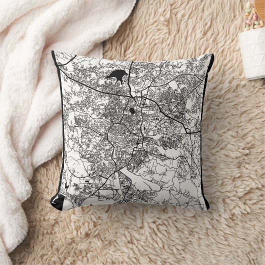 Ranchi Jharkhand City Map クッション (ブランケット)