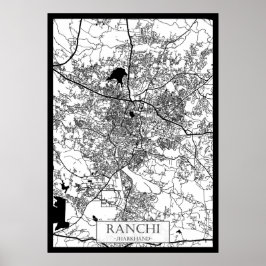 Ranchi Jharkhand City Map ポスター