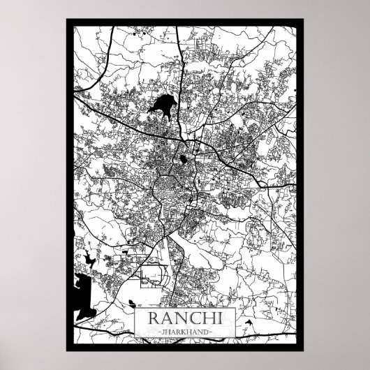 Ranchi Jharkhand City Map ポスター (正面)