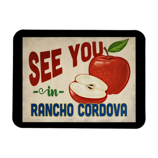 Rancho Cordova California Apple – ヴィンテージトラベル マグネット (横)