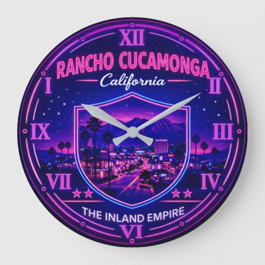 Rancho Cucamonga California ラージ壁時計 (正面)