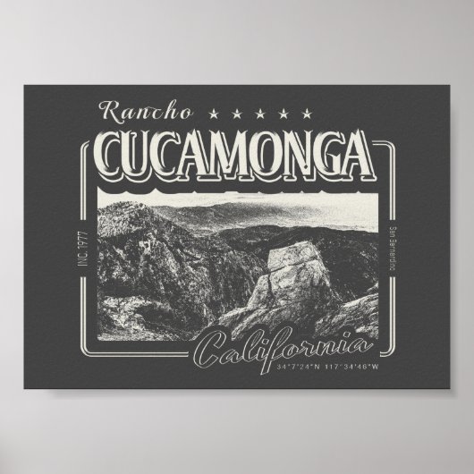 RANCHO CUCAMONGA CALIFORNIA - CUCAMONGA PEAK ポスター (正面)