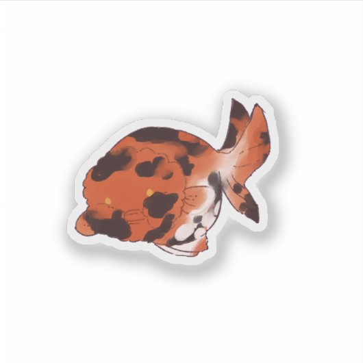 Ranchu goldfish sticker シール (正面)
