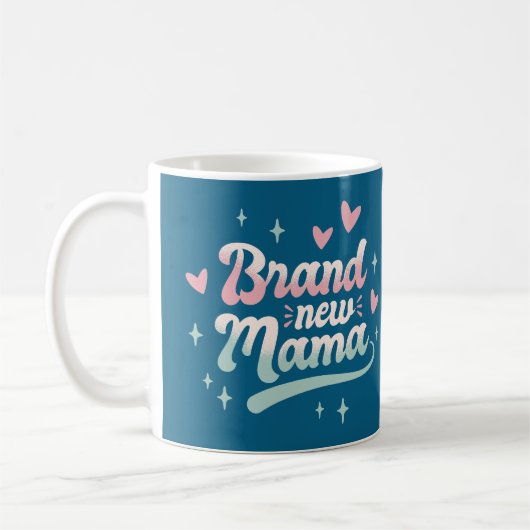 rand New Mama Mug – Heartwarming Gift for New Moth コーヒーマグカップ (左)