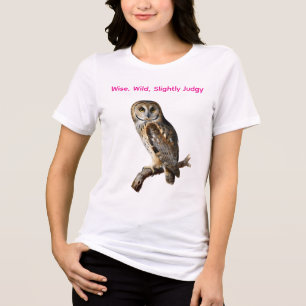 “Randolph” - 見守る静寂、フクロウの肖像 トライブレンドＴシャツ