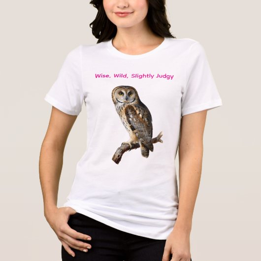 “Randolph” - 見守る静寂、フクロウの肖像 トライブレンドＴシャツ (正面)