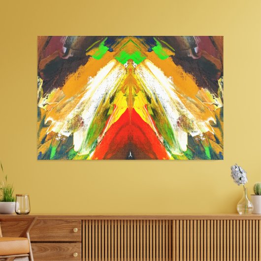 Random Abstract Brushstroke Composition by Lukian キャンバスプリント (インサイチュ (リビング))