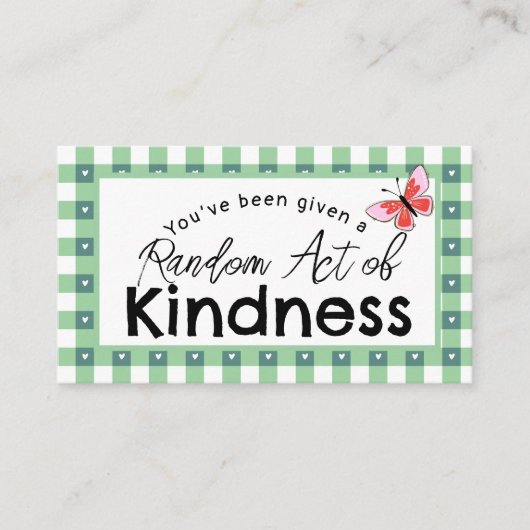 Random Act of Kindness ビジネスカード | お礼をどうぞ (正面)