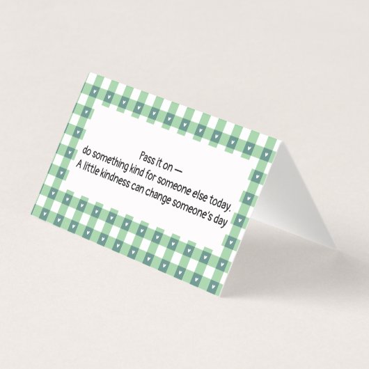 Random Act of Kindness ビジネスカード | お礼を次の人に (裏面)
