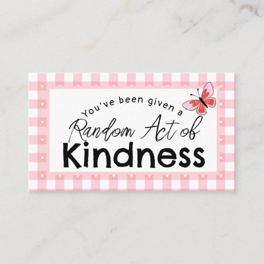 Random Act of Kindness ビジネスカード | お返しはあなたに (正面)