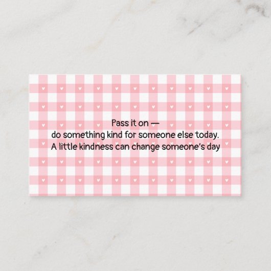 Random Act of Kindness Business Card | Pay It For 名刺 (裏面)