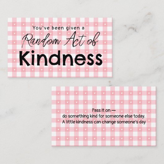 Random Act of Kindness Business Card | Pay It For 名刺 (正面/裏面)