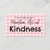 Random Act of Kindness Business Card | Pay It For 名刺 (正面)
