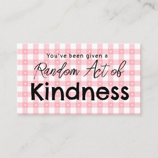 Random Act of Kindness Business Card | Pay It For 名刺 (正面)