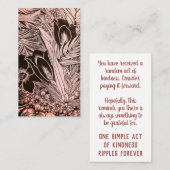 Random Act of Kindness Pay it Forward Floral 名刺 (正面/裏面)