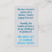 Random Act of Kindness Pay it Forward Winter Snow 名刺 (裏面)