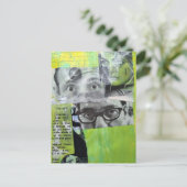 Random Collage of  Vintage Faces ポストカード (スタンド正面)