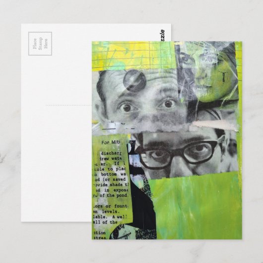 Random Collage of  Vintage Faces ポストカード (正面/裏面)