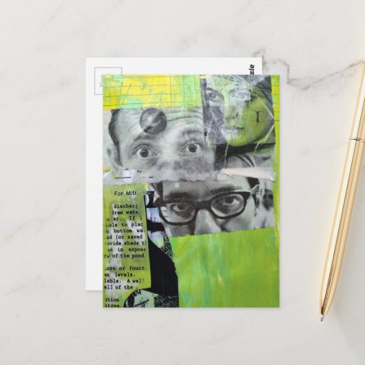 Random Collage of  Vintage Faces ポストカード (正面/裏面インサイチュ)