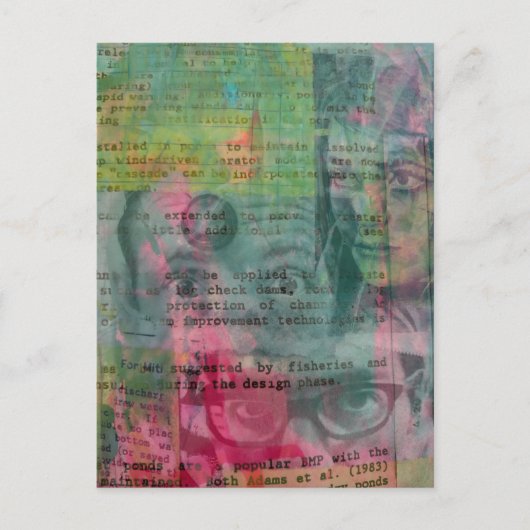 Random Collage of  Vintage Faces Postcard ポストカード (正面)