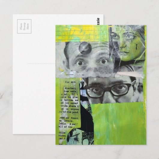 Random Collage Vintage Faces ポストカード (正面/裏面)