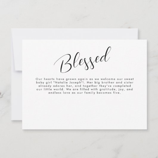 Random Family Photo Collage Birth Announcement  案内状 (裏面)