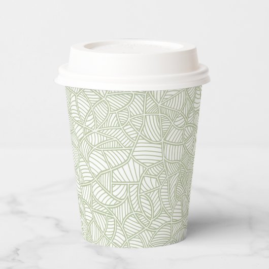 Random Leaf Mosaic Pale Green 紙コップ (左)