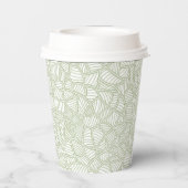 Random Leaf Mosaic Pale Green 紙コップ (裏面)