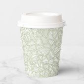 Random Leaf Mosaic Pale Green 紙コップ (正面)