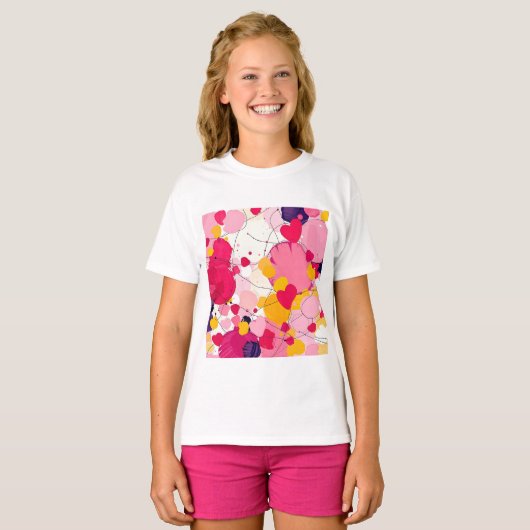 "Random Love Thoughts" - Colourful Abstract Tシャツ (正面フル)