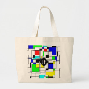 Random Squares Homage To Mondrian ラージトートバッグ