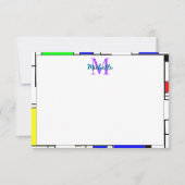 Random Squares Homage To Mondrian Personalized ノートカード (正面)
