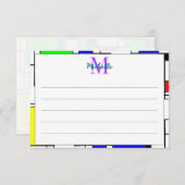Random Squares Homage To Mondrian Personalized ノートカード (正面/裏面)