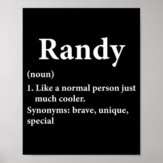 Randy Name Definition Funny D  ポスター (正面)