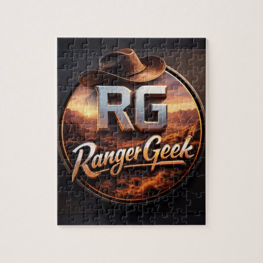 Range geek western style logo jigsaw ジグソーパズル (縦)