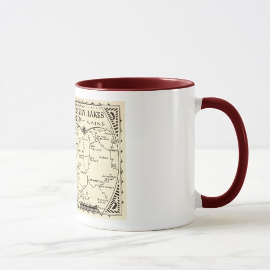 Rangeley湖の地図、メインのヴィンテージ マグカップ (右)