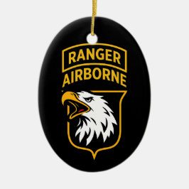 Ranger Airborne Screaming Eagles Patch セラミックオーナメント