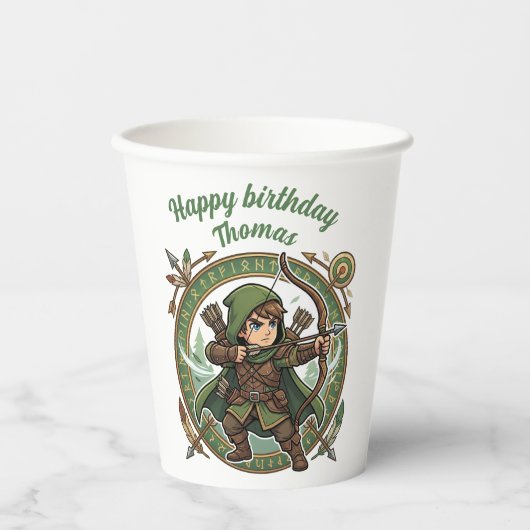 Ranger Archer Hunter Anime Chibi Gamer Birthday 紙コップ (正面)