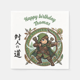 Ranger Archer RPG Hunter Anime Chibi Game Birthday スタンダードカクテルナプキン