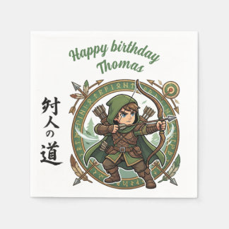 Ranger Archer RPG Hunter Anime Chibi Game Birthday スタンダードカクテルナプキン