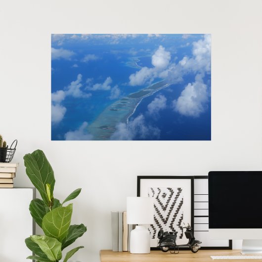 Rangiroa airplane view ポスター (ホームオフィス)