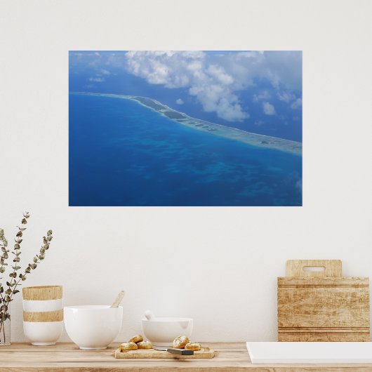 Rangiroa island airplane view ポスター (キッチン)