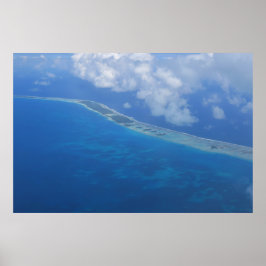 Rangiroa island airplane view ポスター