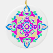Rangoliパターンを持つDiwaliのオーナメント セラミックオーナメント (裏面)