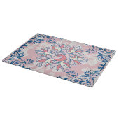 Rangoliフローラアートワーク、ブルーブライトライフ カッティングボード (角)