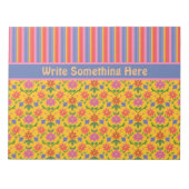 Rangoli Flowers and ストライプ Notepad to Personalizati ノートパッド (正面)