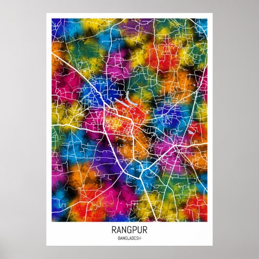 Rangpur Bangladesh City Map ポスター (正面)