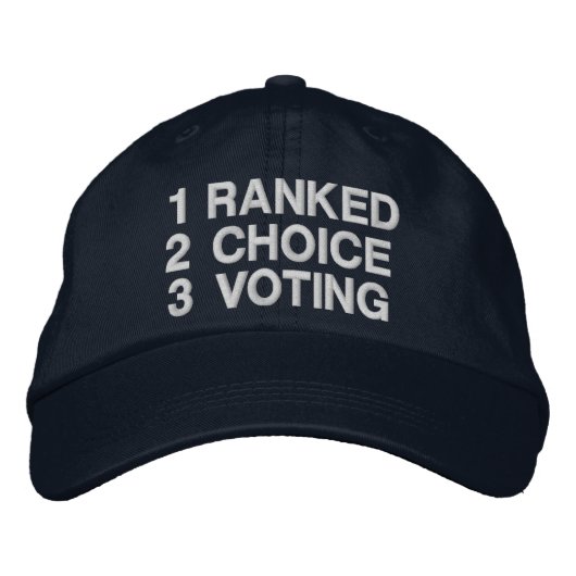 Ranked Choice Voting 刺繍入りキャップ (正面)