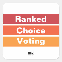 Ranked Choice Voting 3 Stripes スクエアシール
