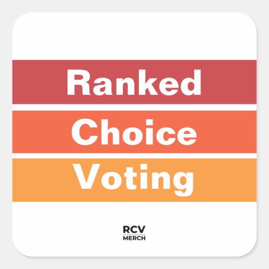 Ranked Choice Voting 3 Stripes スクエアシール (正面)